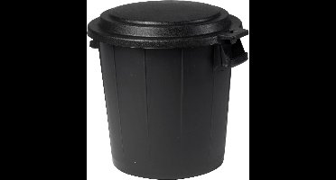 Power Tower vuilnisemmer met los deksel 50 liter recycled zwart