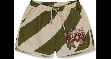 Konges Sløjd Asnou zwemshort kind - Dark Olive/Creamy White