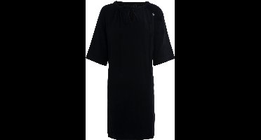 Knit Factory Fern Jurk - Tuniek dames - Strandjurk - Strandtuniek - Jurk gemaakt van 78% viscose & 22% linnen - Zomerjurk - Hoog draagcomfort - Zwart - S/M