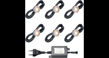 Epistar LED vlonderverlichting Alfena - set van 6 stuks / 12V / IP67 / waterdicht / buitenspots / tuinspot / tuinverlichting / buitenverlichting / vlonderspots / 12 volt / warmwit