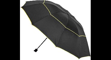 Paraplu, Compact - 130 cm - Zwart / Geel