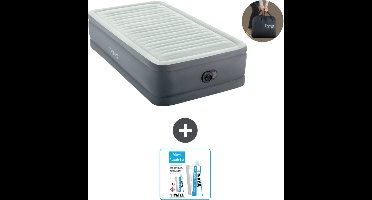 Intex Luchtbed - 1-Persoons - 99 x 191 x 46 cm - Grijs - Inclusief pomp - Reparatieset