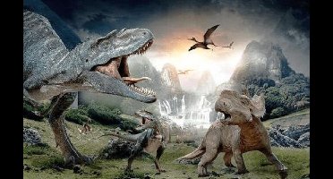 Gordijnen - Dinosaurus - Dino - Dinosaurussen - kant en klaar - verduisterend - twee delen - 150x150 cm