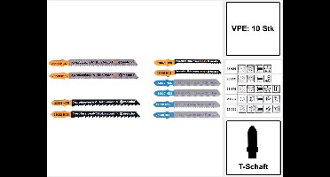 Assortiment decoupeerzaagbladen 10 stuks 6xhout/4xmetaal HCS/HSS ...