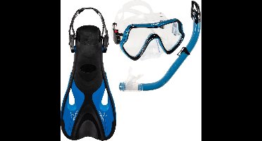 Atlantis Samana Pro Set - Snorkelset - Volwassenen - Zwart/Petrol Blauw - 42-45