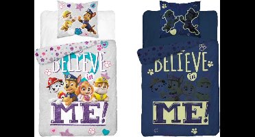 Paw Patrol Dekbedovertrek 140x200cm Kussensloop 70x80cm Katoen Glow in the dark