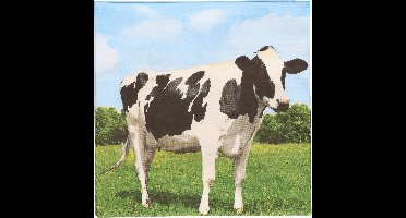 Boerderij thema servetten met koeien print - 20x stuks - 33 x 33 cm - Landelijke tafeldecoratie wegwerp servetjes