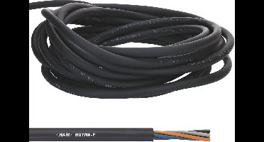 10 meter Lapp 1600199 H07RN-F rubberen kabel 2x1,5 mm² zonder aardgeleider I stroomkabel voor buitengebruik I UV-bestendige kabel I oliebestendig I koudebestendig I flexibele elektrische kabel zwart