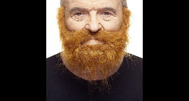 Partychimp Dwergen/Kabouter/Tovenaar Baard met Snor Zelfklevend Plaksnor voor Carnaval Verkleedaccessoire - Rood/Bruin - Imitatiebont