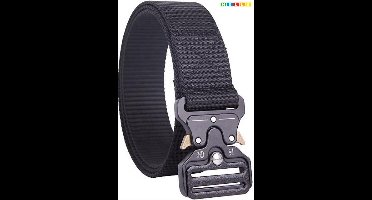 *** Tactische Riem - Metalen Veiligheidsriem - Militaire Riem - Mannen- en Vrouwenriem - Outdoor Sportriem - Heupriem - Zwarte Klikriem - Combat Riem - Koppelriem - Verstelbare Nylon - van Heble® ***