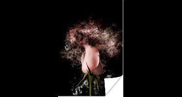 Poster Bloemen - Rook - Roze - 20x30 cm