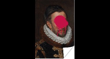 Poster Willem van Oranje - Adriaen Thomasz - Roze - 20x30 cm