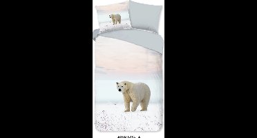 Pure dekbedovertrek ijsbeer - 1 persoons 140x200/220 cm - Multi - Microvezel