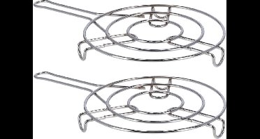 Pannenonderzetter - metaal - 19 cm - met handvat - totaal 32 cm - stevig