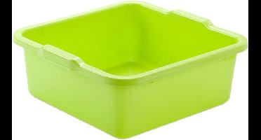 Plasticforte Afwasbak - Set van 2x stuks - kunststof - vierkant -11L - groen - 36 x 35 x 13 cm - Huishouden