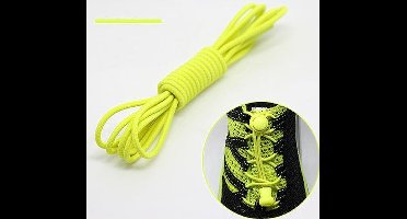 New Age Devi - Ronde Elastische Schoenveters - Voor een Veilige en Comfortabele Hardloopervaring - Gele Lock Veters met Elastische Eigenschappen