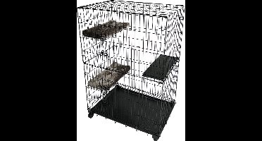 Duvo+ Topline Kattenbench - 2 deuren - Zwart - L - 107x71x149cm