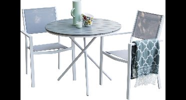Parma tuinmeubelset tafel, 2 stoelen grijs.