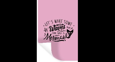 Muurstickers - Sticker Folie - Zeemeermin - Spreuken - Roze - 20x30 cm - Plakfolie - Muurstickers Kinderkamer - Zelfklevend Behang - Zelfklevend behangpapier - Stickerfolie