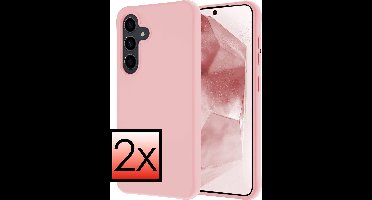 Hoesje - 2 Stuks - Geschikt voor Samsung Galaxy A55 - Sterk & Shockproof - Case Siliconen - Back Cover - Telefoon Hoes - Lichtroze