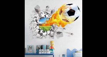 New Age Devi - Verfraai je kinderkamer met deze 3D muursticker - voetbal - decoratie - 50x70 cm - ideaal voor slaapkamer en sportliefhebbers!