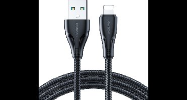 Joyroom 1.2m Nylon Lightning oplaadkabel - 2.4A Snellader - Zwart