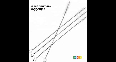 Heble® - 4 stuks Schoonmaakborstel voor Herbruikbare Rietjes Koffie apparaat - Ideaal voor Schoonmaken!