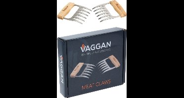 Vaggan Vleesklauwen voor de BBQ - Pulled Pork Klauwen - 2 stuks -RVS- Barbecue vleesklauwen