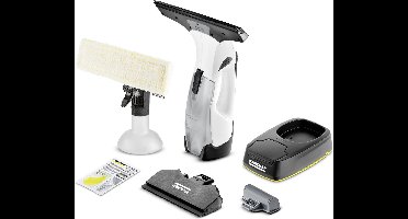 Kärcher WV 5 Plus N Battery Ruitenreiniger - Extra verwisselbare accu met laadstation - Looptijd accu 35 min. - Verwisselbare accu - Werkbreedte 170/280 mm - Incl. smalle zuigmond, sproeiflacon, microvezeldoek en reinigingsmiddelconcentraat