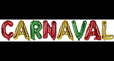 Folieballon Carnaval Rood / Geel / Groen