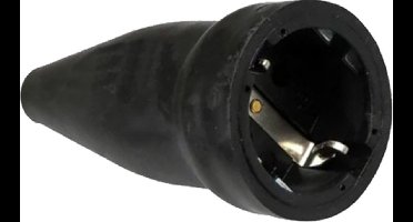 ABL Rubber contrastekker + RA - 16A 250V - Zwart