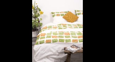 SENZATIONE 100% Katoen Percaline Dekbedovertrek 240x240-2x60x70 cm BELICIA GROEN