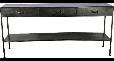 PTMD Sidetable Simple Metal Zwart 80 x 170.5 x 40