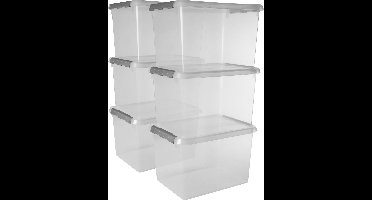 Sunware Comfort Line opbergbox 22L - Set van 6 - 40x30x26 cm - Transparant