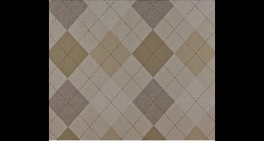 Dutch Wallcoverings Vliesbehang Ruit - Beige/crème/grijs