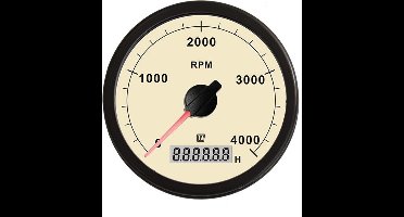Vetus toerenteller, crème, 0-4000 1/min
