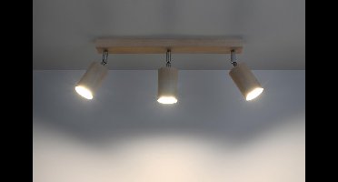 Sollux Lighting Plafondlamp Berg - 20x45x5cm - GU10 - natuurlijk hout - hout