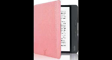 Hoes geschikt voor Kobo Libra H2O - Book Case Kunstleer Wallet Cover Hoesje Roségoud