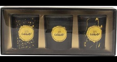 Gusta Giftset 3 kaarsen - Let's celebrate
