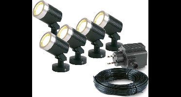 5x LED grond spot - 12V - 5 watt - complete set