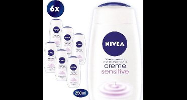 NIVEA Creme Sensitive Douchecrème - 6 x 250ml - Voordeelverpakking