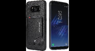 Zwart hoesje Pierre Cardin - Backcover - Stijlvol - Leer - Galaxy S8 Plus - Luxe cover