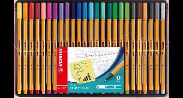 STABILO Point 88 - Premium Fineliner 0,4 mm - Etui Met 25 Verschillende Kleuren