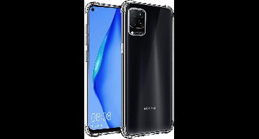Hoesje geschikt voor Huawei P40 Lite - Anti Shock Proof Siliconen Back Cover Case Hoes Transparant