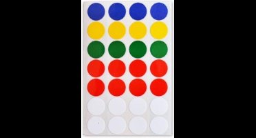 Soho Etiketten Rond Gekleurd 16 Mm Papier 3 Vellen á 28 Stuks