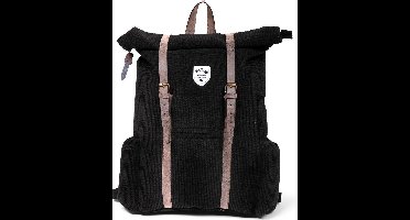Norlander Vintage Rugzak 37L - Met laptopvak - Unisex - Ribbelpatroon - Zwart