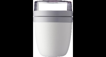 Mepal Lunchpot - 500 + 200 ml - Yoghurt en Muesli beker to go - Geschikt voor vriezer, magnetron en vaatwasser - Ellipse - Wit