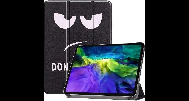 Just in Case Smart Tri-Fold kunstleer quote hoes geschikt voor iPad Pro 11 (2018 2020 2021 2022) - zwart