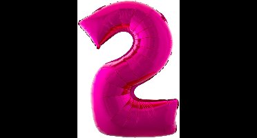 Cijferballon folie nummer 2 | Opblaascijfer 2 roze 102cm