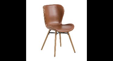 Bendt Eetkamerstoel 'Olle' PU, kleur Cognac